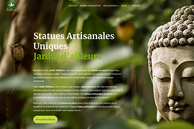 Notre plateforme web de vente en ligne statues